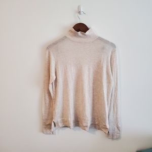 Zara knit turtleneck modal blend neutral beige supersoft lightweight size large